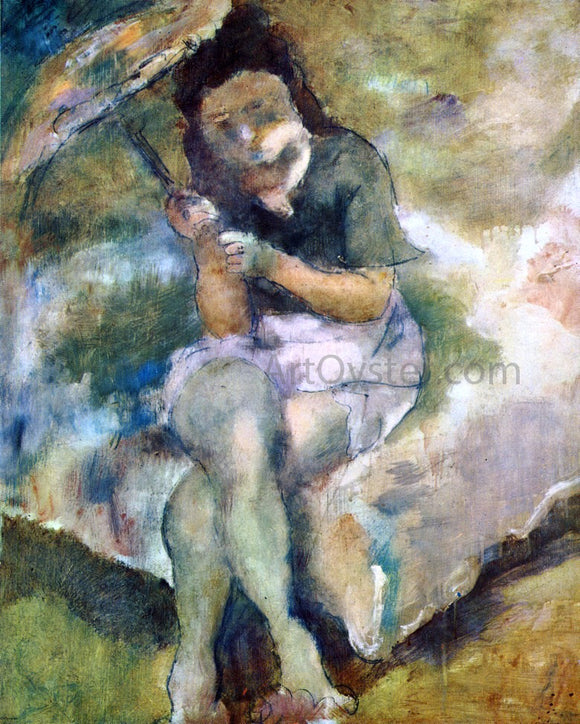  Jules Pascin Woman with a Parasol - Art Print