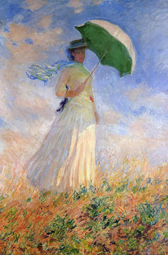  Claude Oscar Monet Woman with a Parasol, Facing Right (also known as Study of a Figure Outdoors (Facing Right)) - Art Print