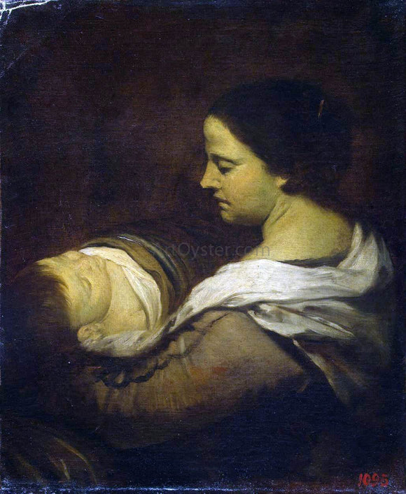  Juan Bautista Martinez Del Mazo Woman with a Sleeping Child - Art Print