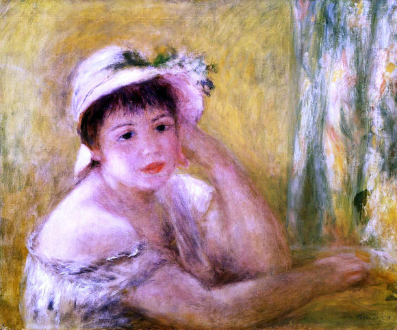 Pierre Auguste Renoir Woman with a Straw Hat - Art Print