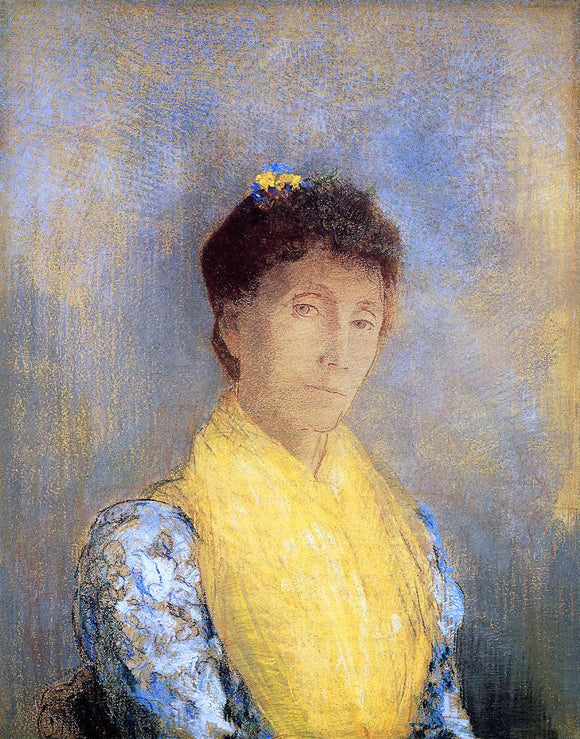  Odilon Redon Woman with a Yellow Bodice - Art Print