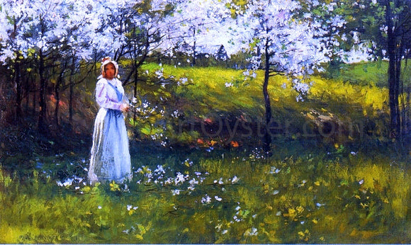  Paul Cornoyer Woman with Apple Blossoms - Art Print
