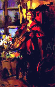  Constantin Alexeevich Korovin Woman with Guitar - Art Print