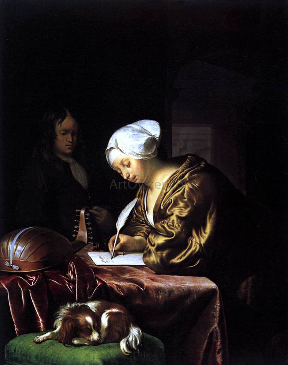  The Elder Frans Van  Mieris Woman Writing a Letter - Art Print