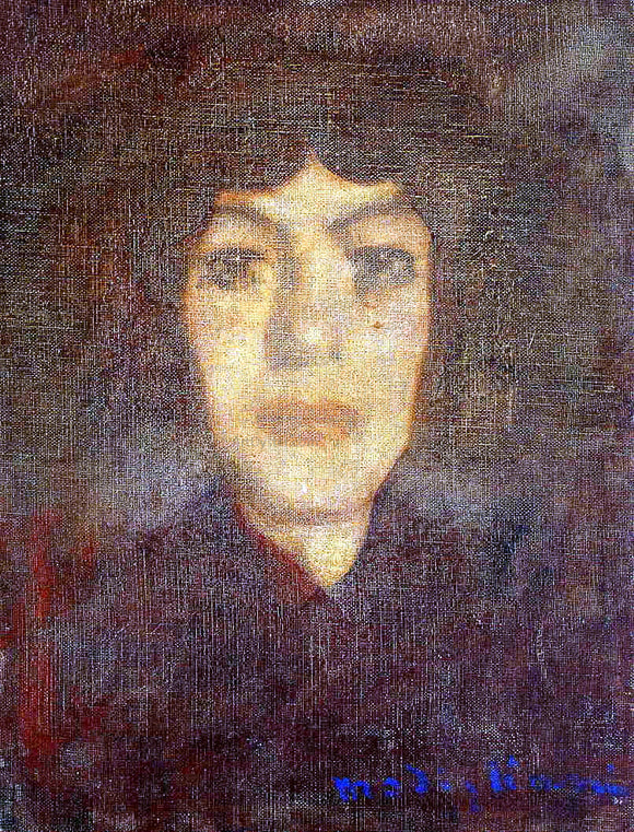  Amedeo Modigliani Woman's Head with Beauty Spot - Art Print
