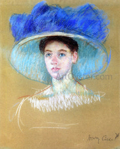  Mary Cassatt Woman's Head with Large Hat - Art Print