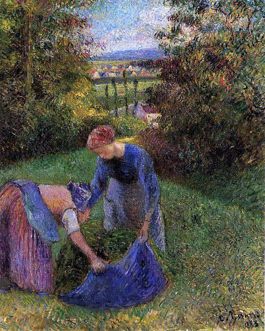  Camille Pissarro Women Gathering Grass - Art Print