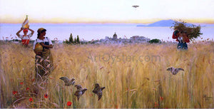  Charles Caryl Coleman Women in the Wheat Fields, Anacapri - Art Print