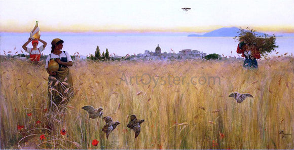  Charles Caryl Coleman Women in the Wheat Fields, Anacapri - Art Print