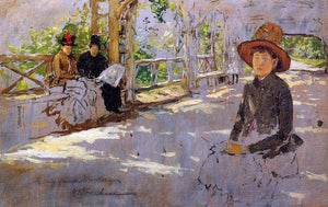  William Merritt Chase Women under Trellis (unfinished) - Art Print