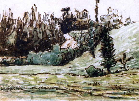  Jean-Francois Millet Wooded Hillside near Vichy - Art Print