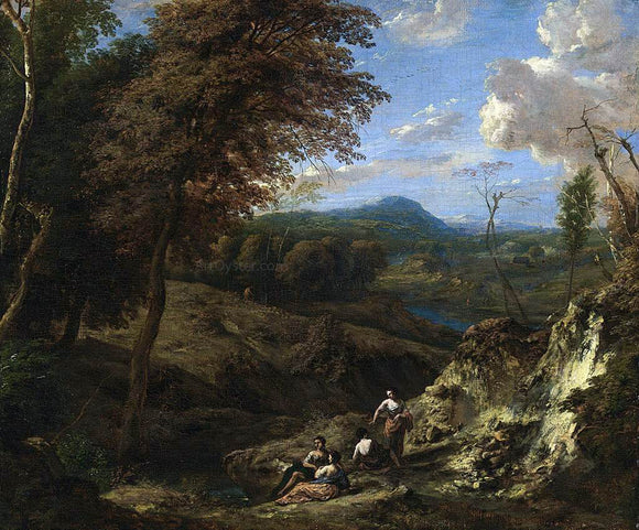  Cornelis Huysmans Wooded Hilly Landscape - Art Print