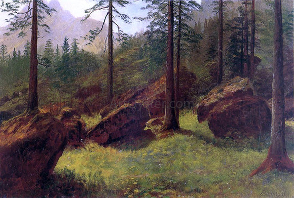  Albert Bierstadt Wooded Landscape - Art Print