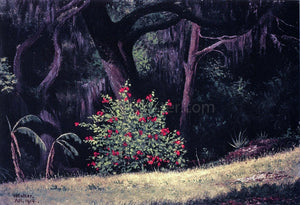  William Aiken Walker Woodland Scene with Red-Flowered Bush - Art Print