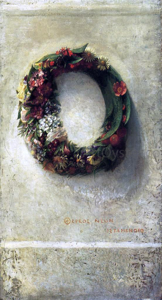  John La Farge Wreath of Flowers - Art Print