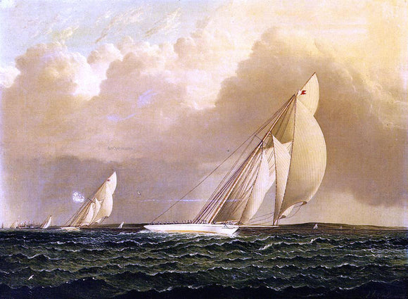  James E Buttersworth Yacht Race in New York Harbor - Art Print