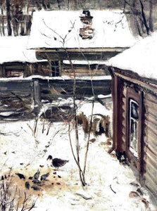  Alexei Kondratevich Savrasov A Yard, Winter - Art Print