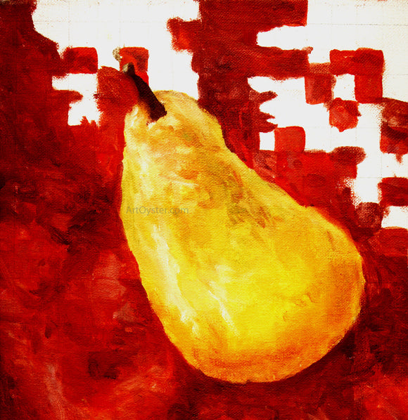  Our Original Collection Yello Pear on Red - Art Print