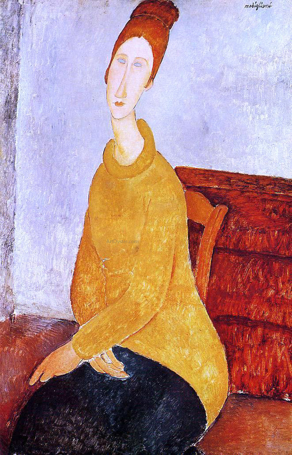  Amedeo Modigliani Yellow Sweater (also known as Portrait of Jeanne Hebuterne) - Art Print