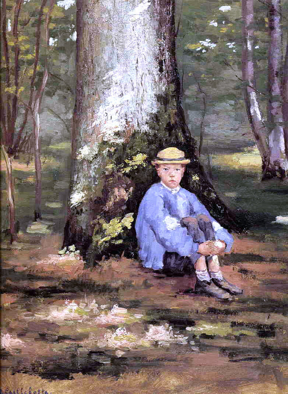  Gustave Caillebotte Yerres, Camille Daurelle Under an Oak Tree - Art Print