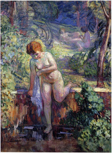  Henri Lebasque Youn girl in a garden at St. Tropez - Art Print
