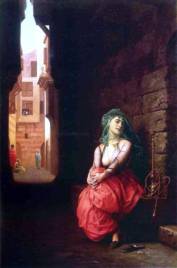 Jean-Leon Gerome Young Arab Woman with Waterpipe - Art Print