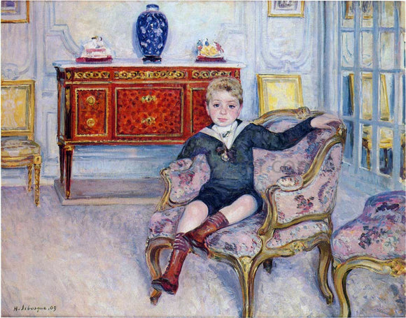  Henri Lebasque A Young boy in an interior - Art Print