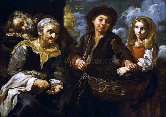  Bernhard Keil Young Boy Selling Vegetables - Art Print