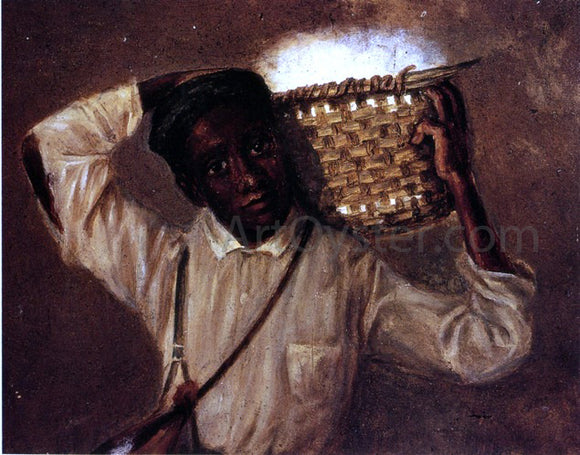  William Aiken Walker Young Boy with Cotton Basket on Shoulders - Art Print