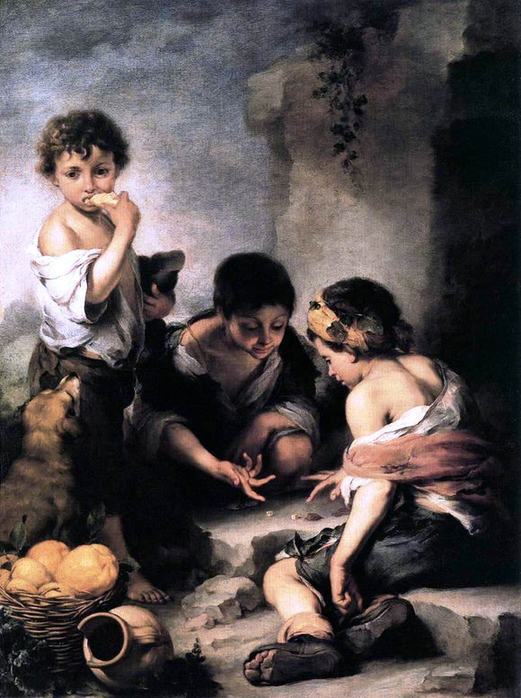  Bartolome Esteban Murillo Young Boys Playing Dice - Art Print