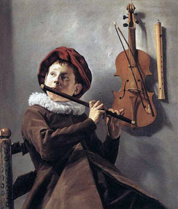  Judith Leyster Young Flute Player - Art Print