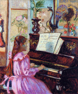 Armand Guillaumin Young Girl at the Piano - Art Print