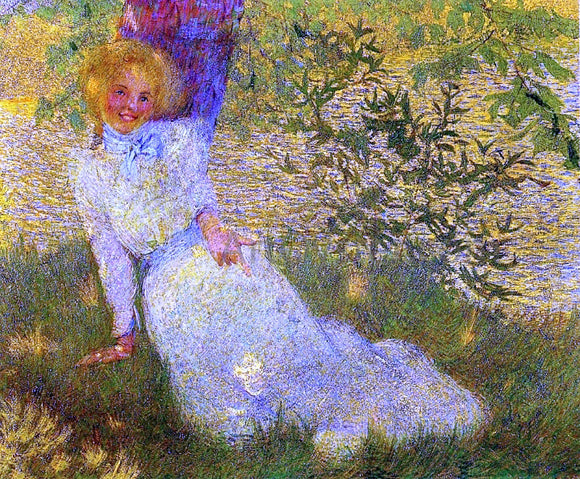  Phillip Leslie Hale Young Girl by a Stream - Art Print