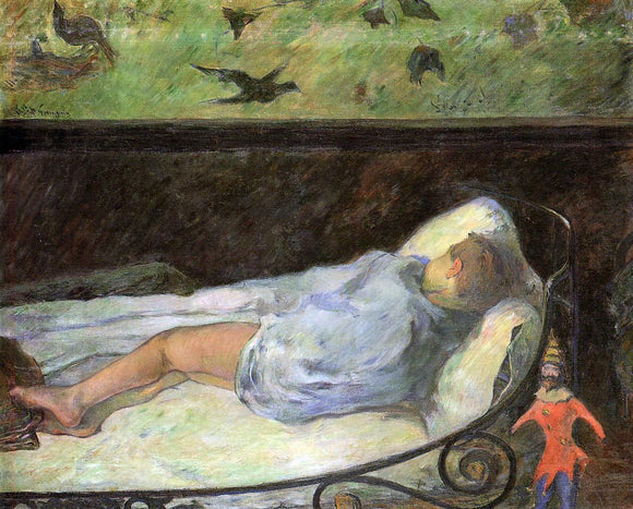  Paul Gauguin Young Girl Dreaming (also known as Study of a Child Asleep, the Painter's Daughter, Line, Rue Carcel) - Art Print