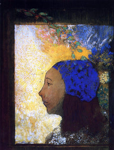  Odilon Redon Young Girl in a Blue Bonnet - Art Print