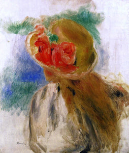  Pierre Auguste Renoir Young Girl in a Flowered Hat - Art Print