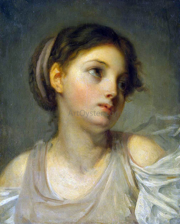  Jean Baptiste Greuze Young Girl in a Lilac Tunic - Art Print