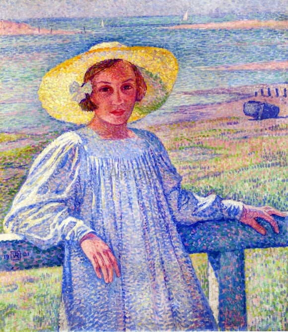  Theo Van Rysselberghe Young Girl in a Straw Hat - Art Print