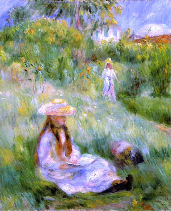  Pierre Auguste Renoir Young Girl in the Garden at Mezy - Art Print