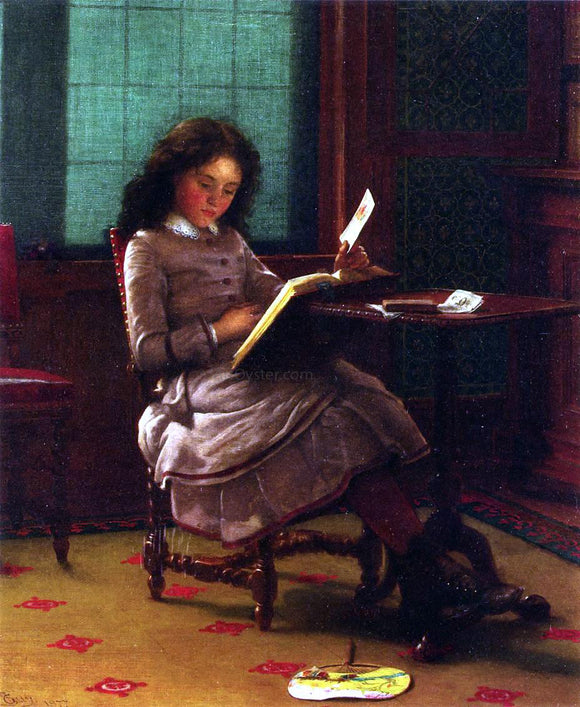  Seymour Joseph Guy Young Girl Reading - Art Print