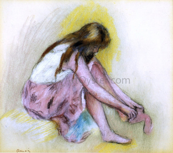  Pierre Auguste Renoir Young Girl Slipping on Her Stockings - Art Print