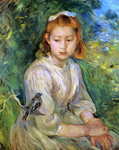  Berthe Morisot Young Girl with a Bird - Art Print