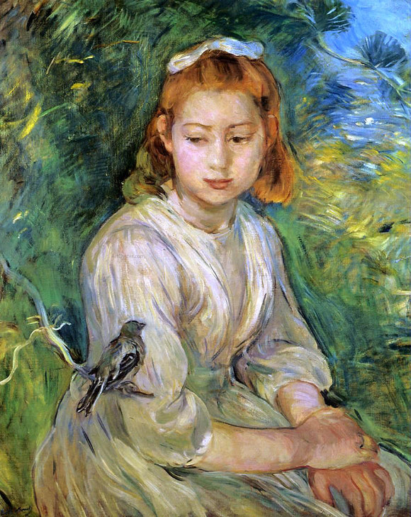  Berthe Morisot Young Girl with a Bird - Art Print