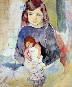  Jules Pascin A Young Girl with a Doll - Art Print
