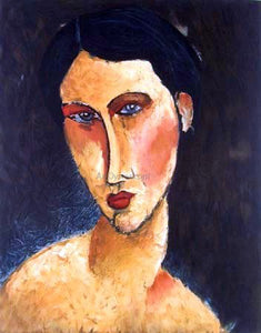  Amedeo Modigliani Young Girl with Blue Eyes (also known as Jeune femme aux yeux bleus) - Art Print