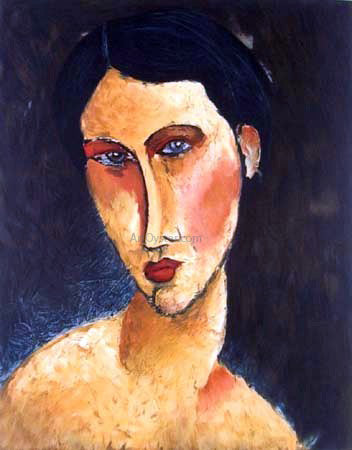  Amedeo Modigliani Young Girl with Blue Eyes (also known as Jeune femme aux yeux bleus) - Art Print