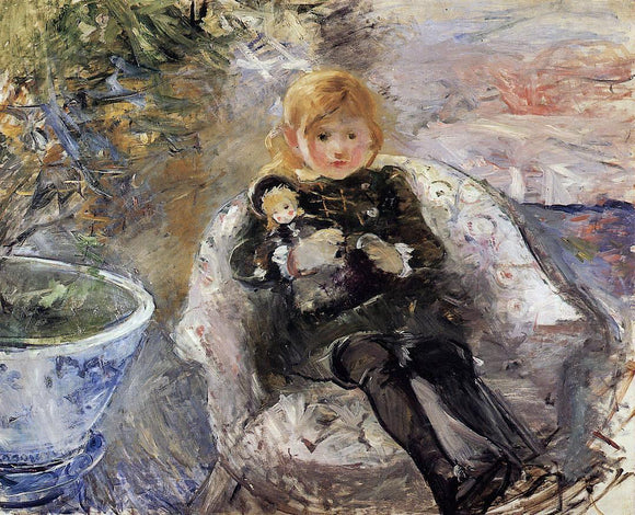  Berthe Morisot Young Girl with Doll - Art Print