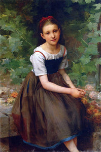  Charles Victor Thirion Young Girl with Flowers - Art Print