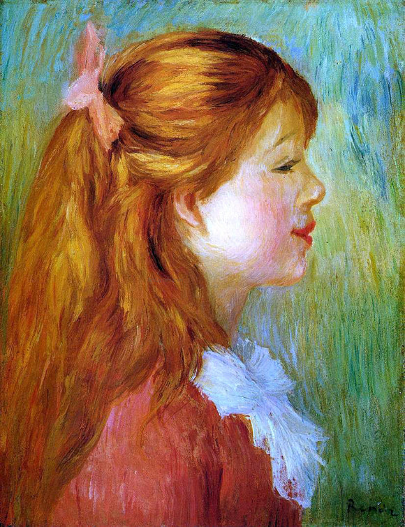  Pierre Auguste Renoir Young Girl with Long Hair in Profile - Art Print