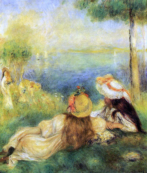  Pierre Auguste Renoir Young Girls by the Sea - Art Print